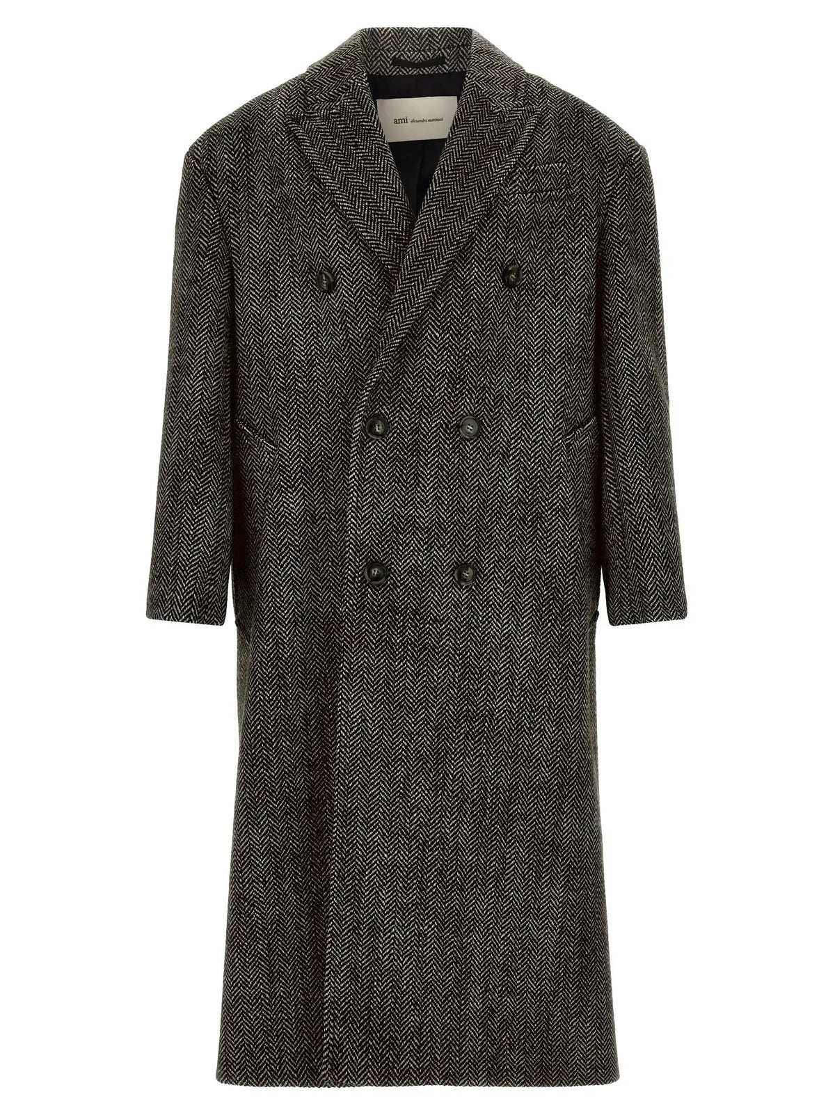 Ami Paris Black Virgin Wool Coat