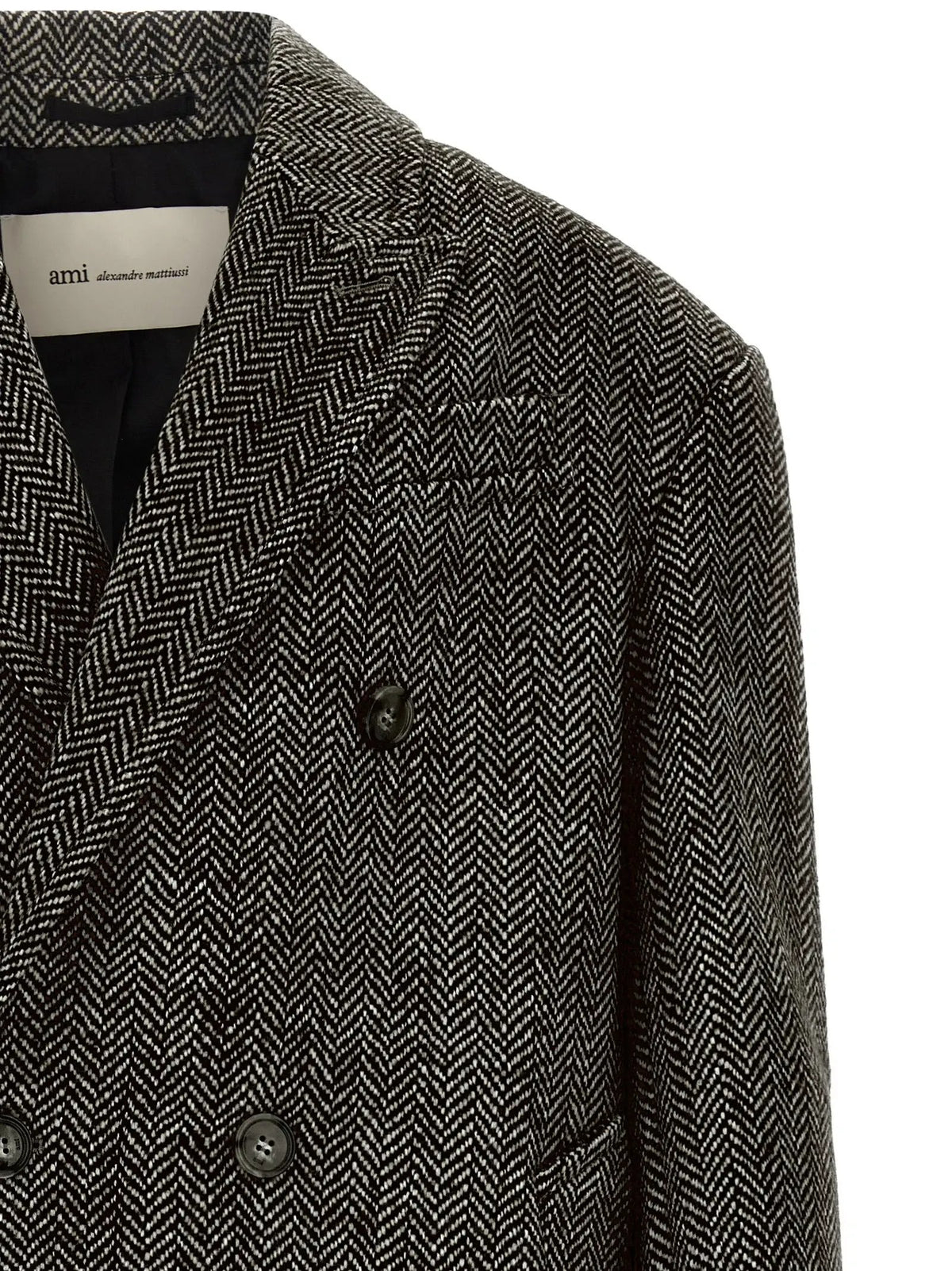 Ami Paris Black Virgin Wool Coat