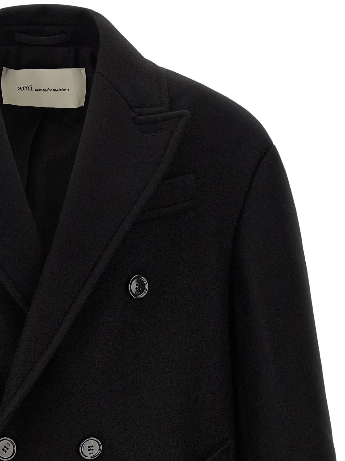 Ami Paris Black Wool Coat