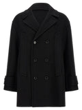 Ami Paris Black Virgin Wool Coat