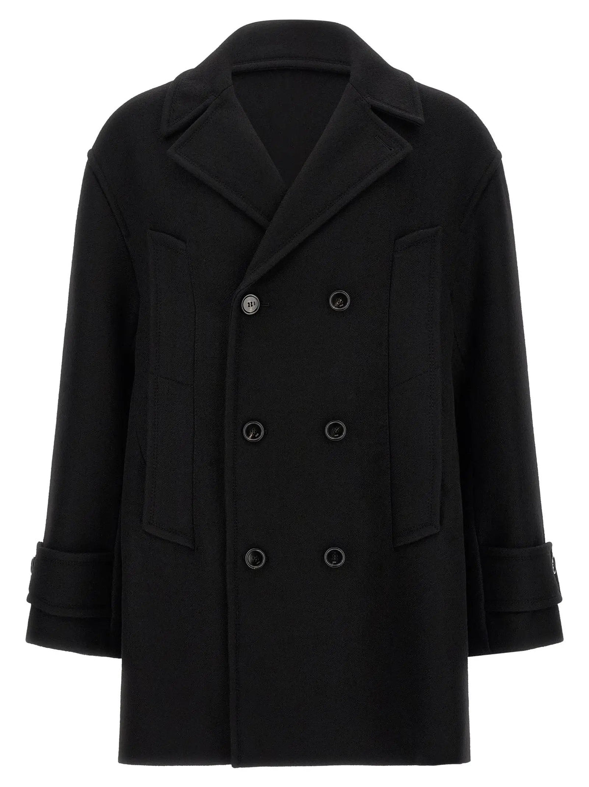 Ami Paris Black Virgin Wool Coat