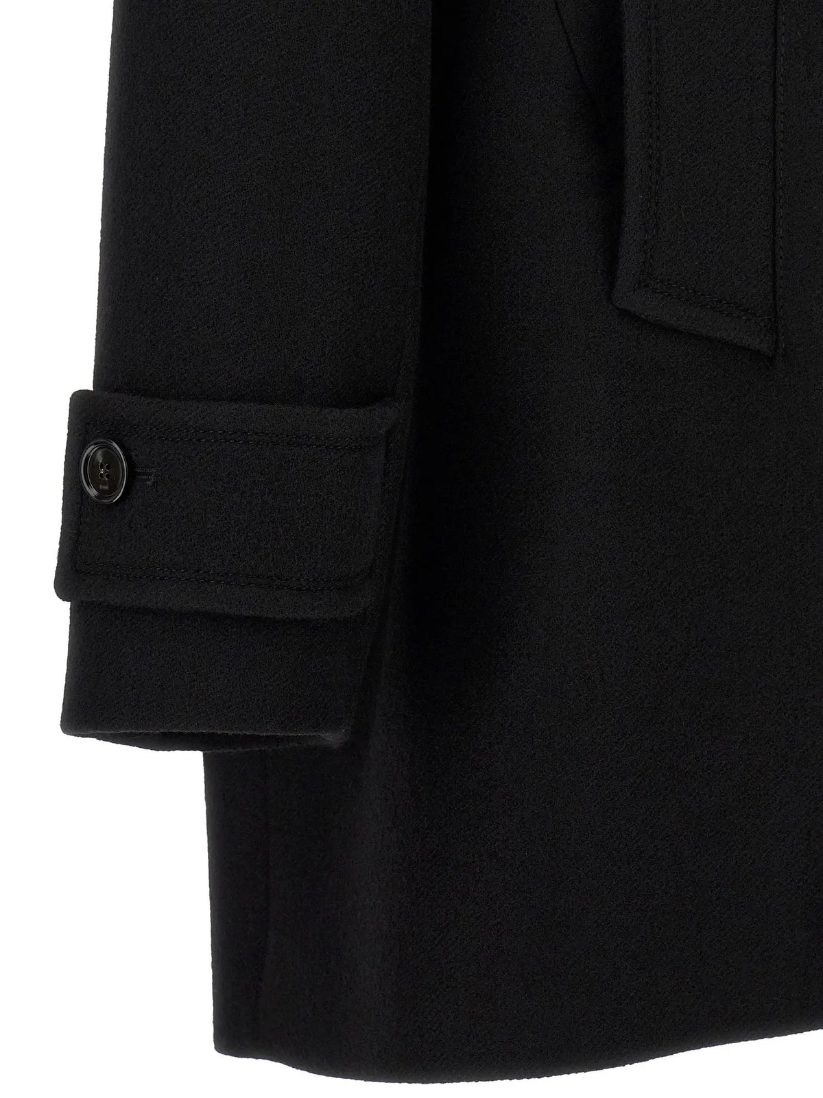 Ami Paris Black Virgin Wool Coat