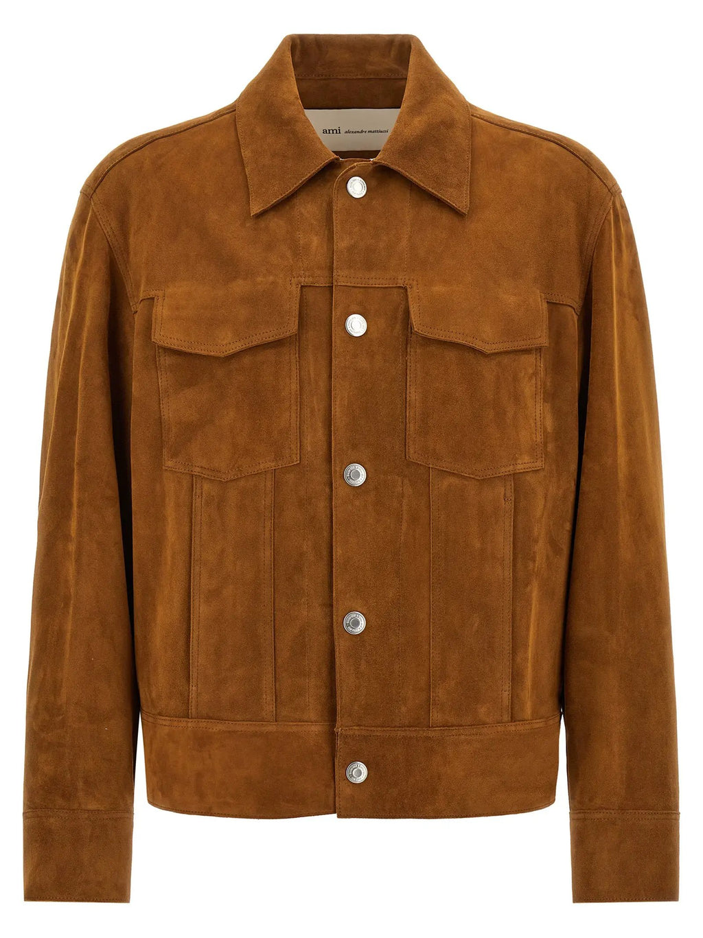 Ami Paris Brown Goatskin Leather Jacket