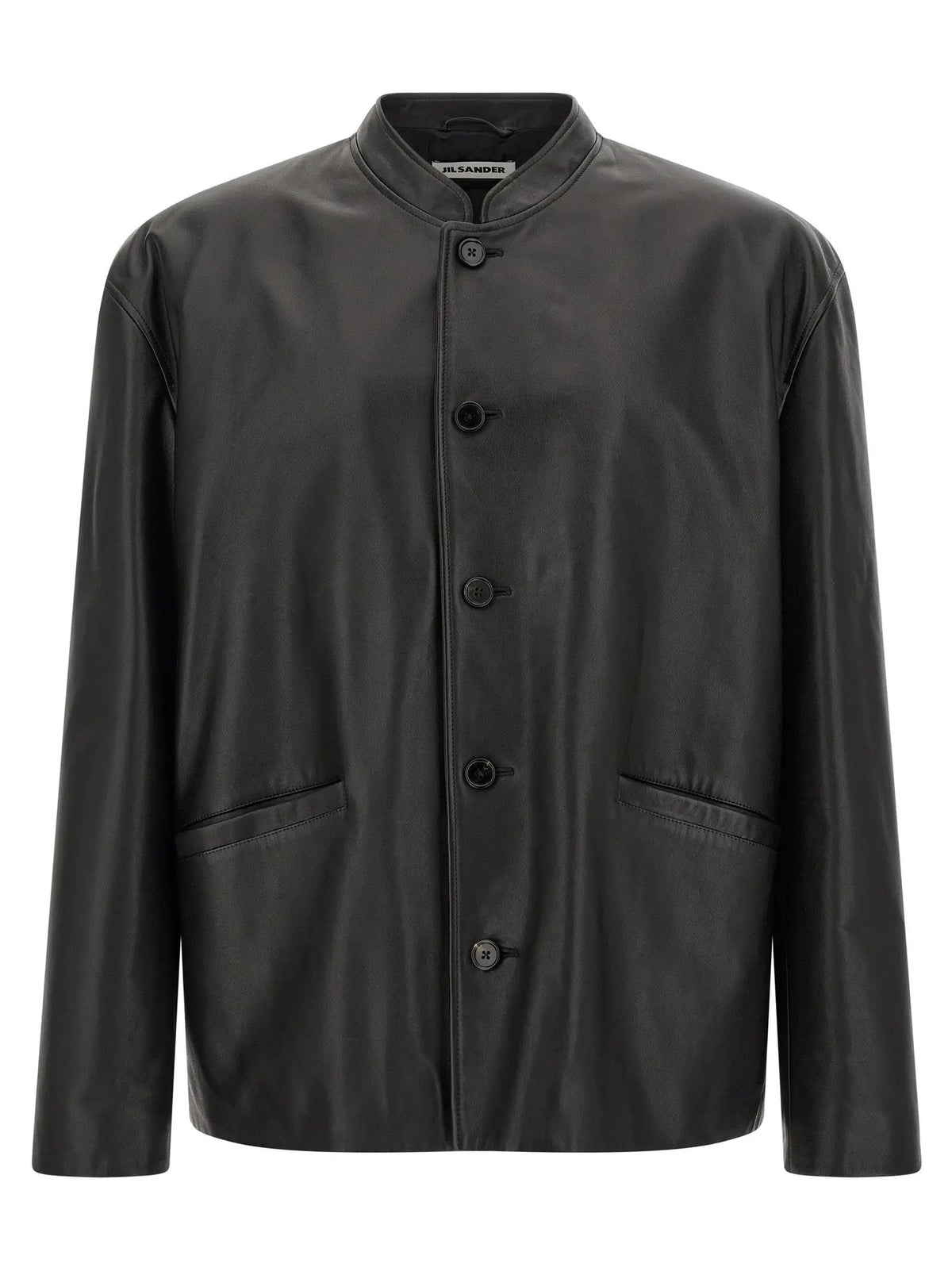Jil Sander Black Calfskin Leather Jacket