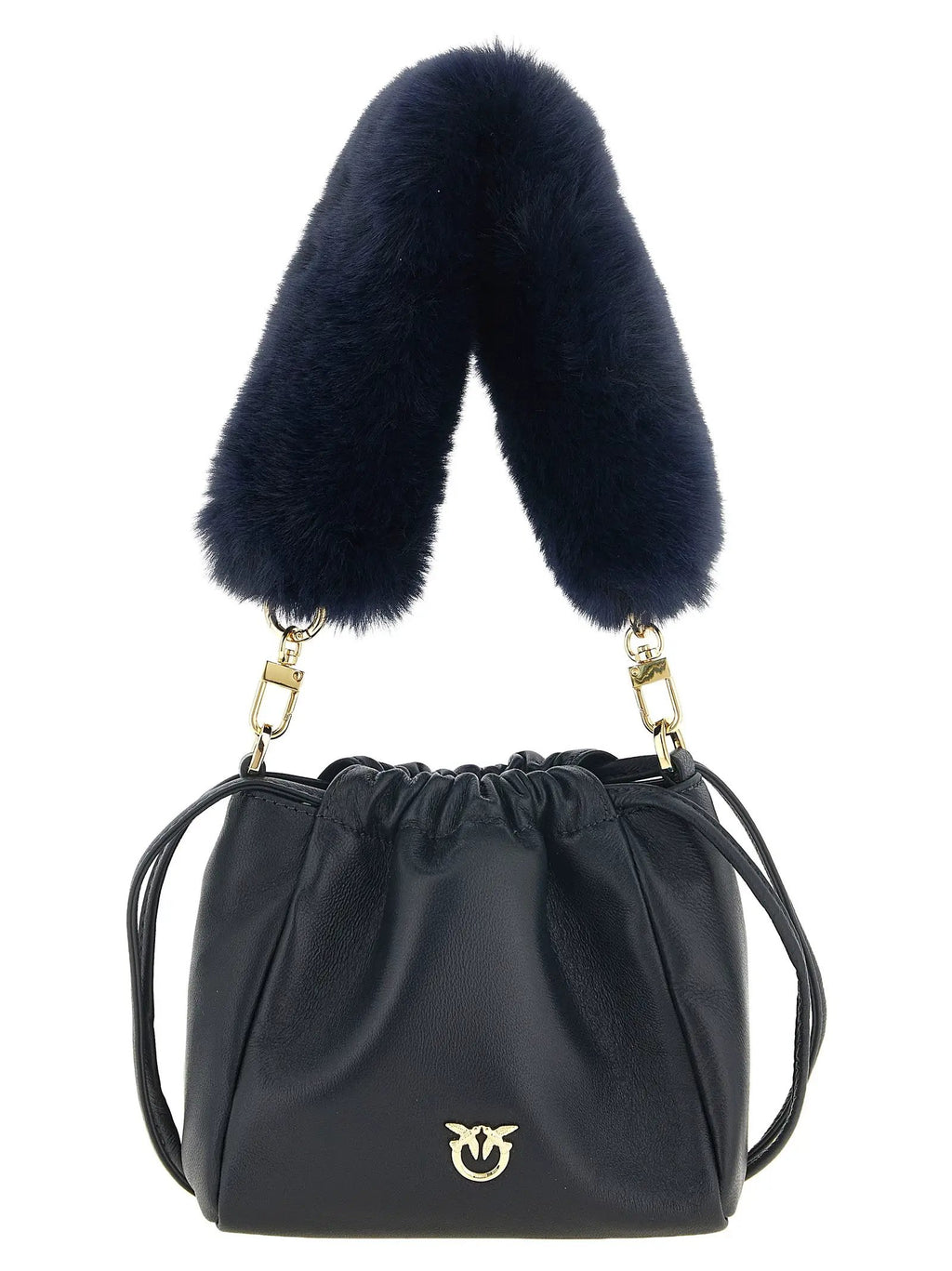 PINKO Blue Lambskin Shoulder Bag