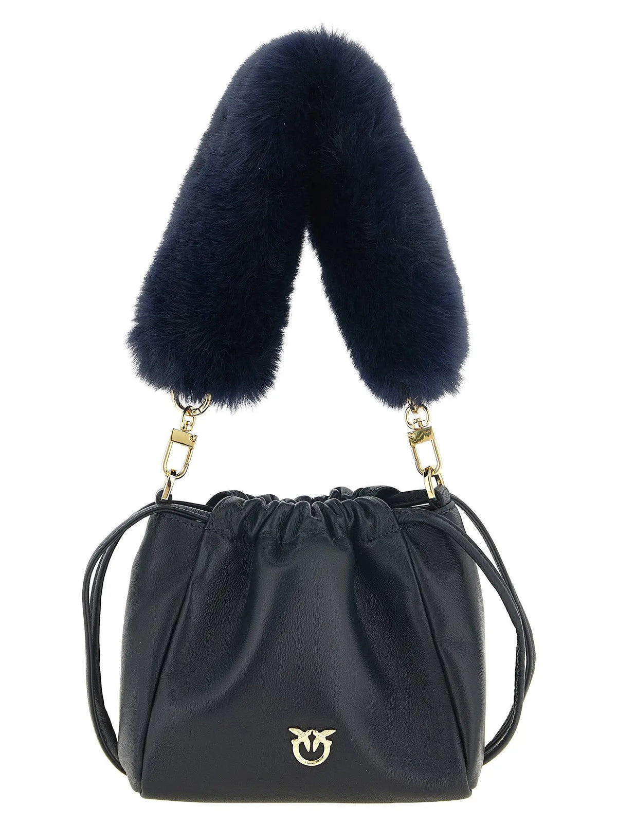PINKO Blue Lambskin Shoulder Bag