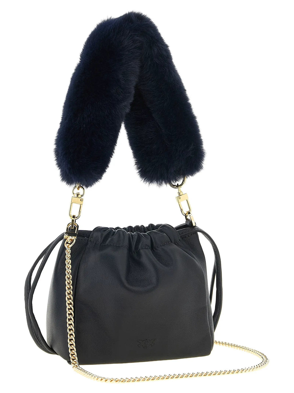 PINKO Blue Lambskin Shoulder Bag