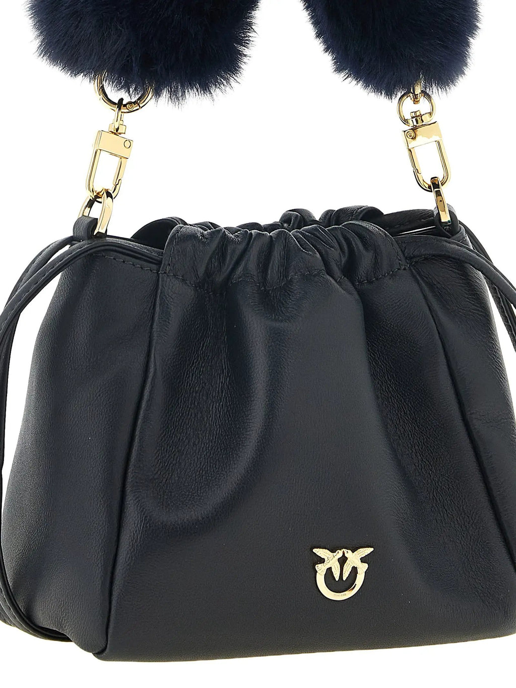 PINKO Blue Lambskin Shoulder Bag