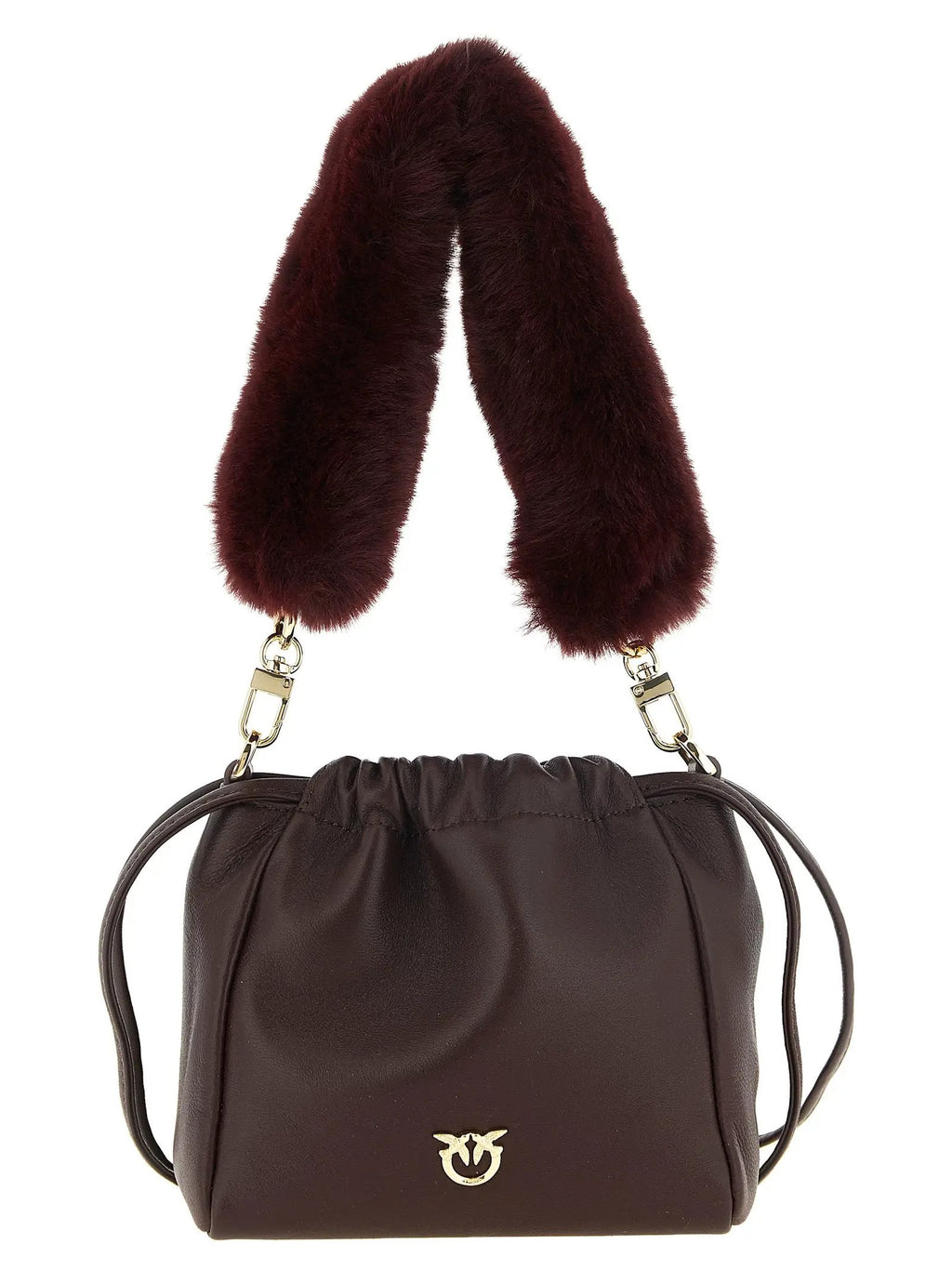 Sac à bandoulière PINKO en cuir d'agneau bordeaux