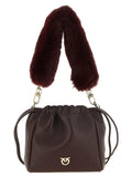 Sac à bandoulière PINKO en cuir d'agneau bordeaux