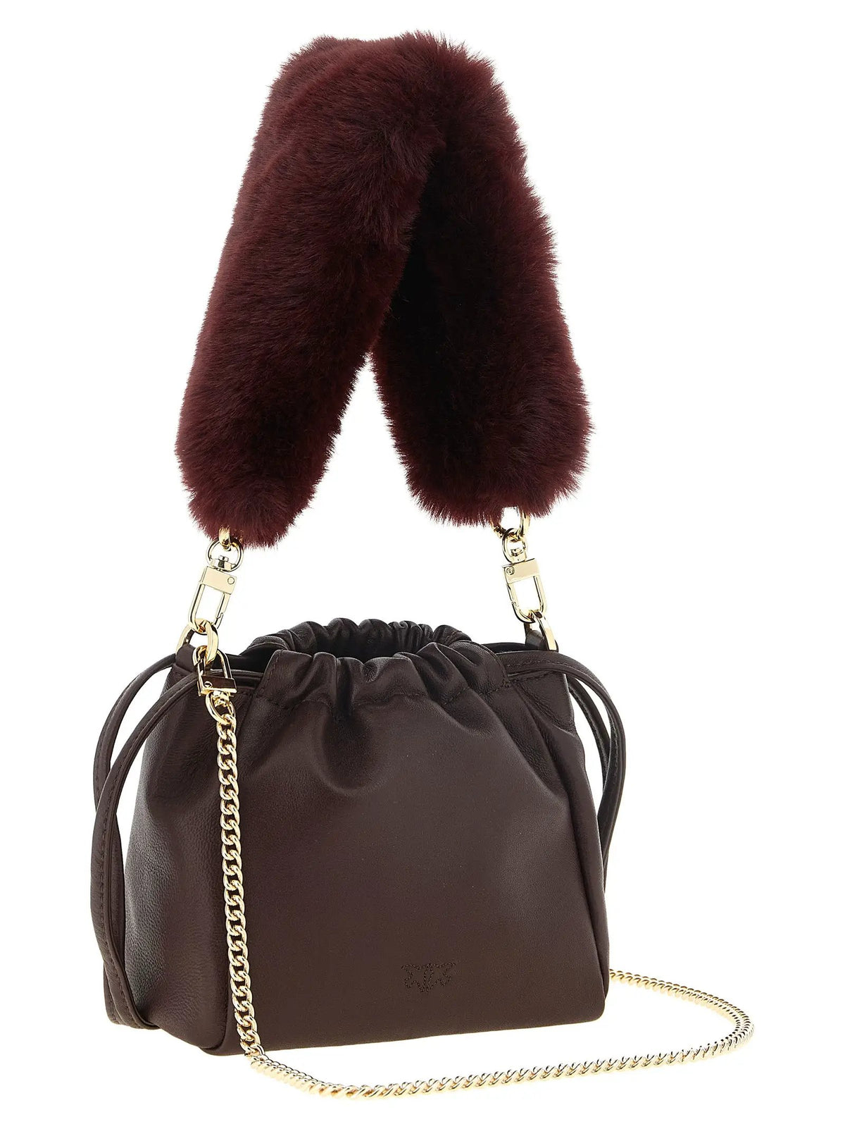 Sac à bandoulière PINKO en cuir d'agneau bordeaux