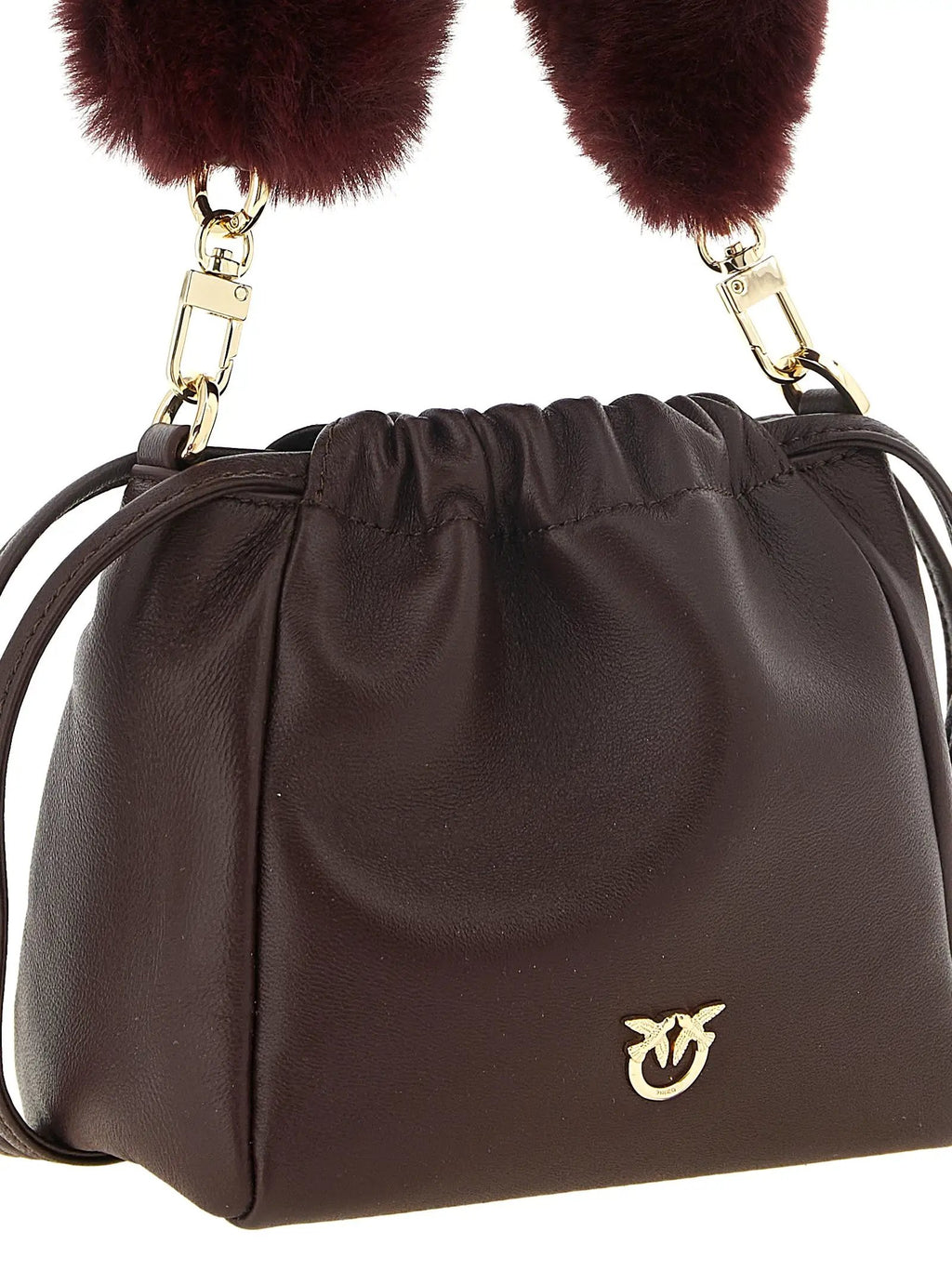 Sac à bandoulière PINKO en cuir d'agneau bordeaux