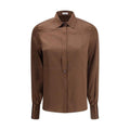 Brunello Cucinelli Brunello Cucinelli Brown Silk Dress Shirt