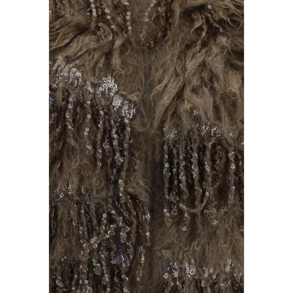 Brunello Cucinelli Brunello Cucinelli Beige Mohair Sleeveles Sweater