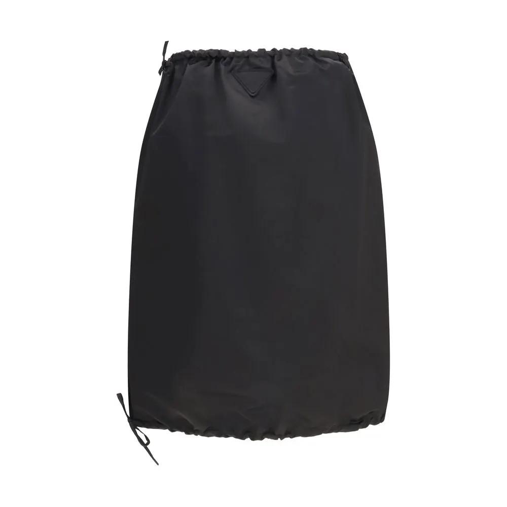 Prada Prada Black Silk Midi Skirt