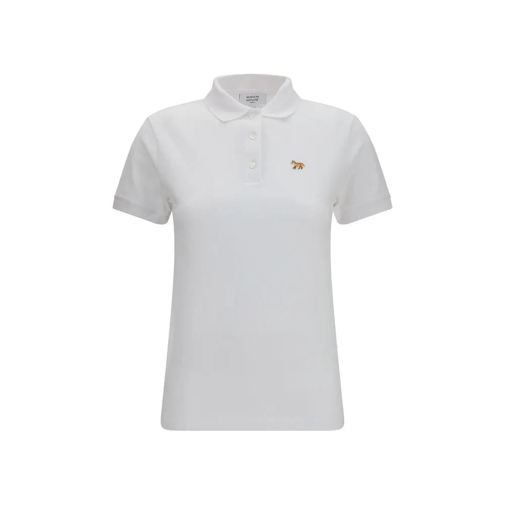 Maison Kitsuné White Cotton Polo Shirt