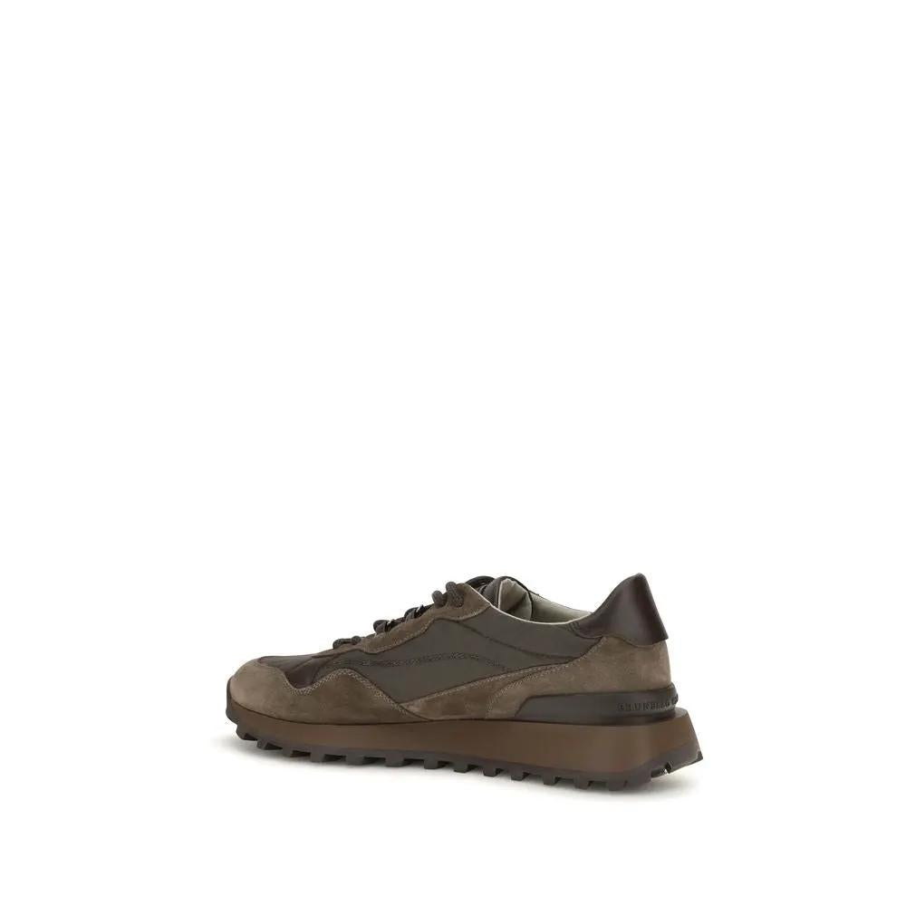Brunello Cucinelli Brunello Cucinelli Brown Calf Leather Bos Taurus Athletic Sneakers