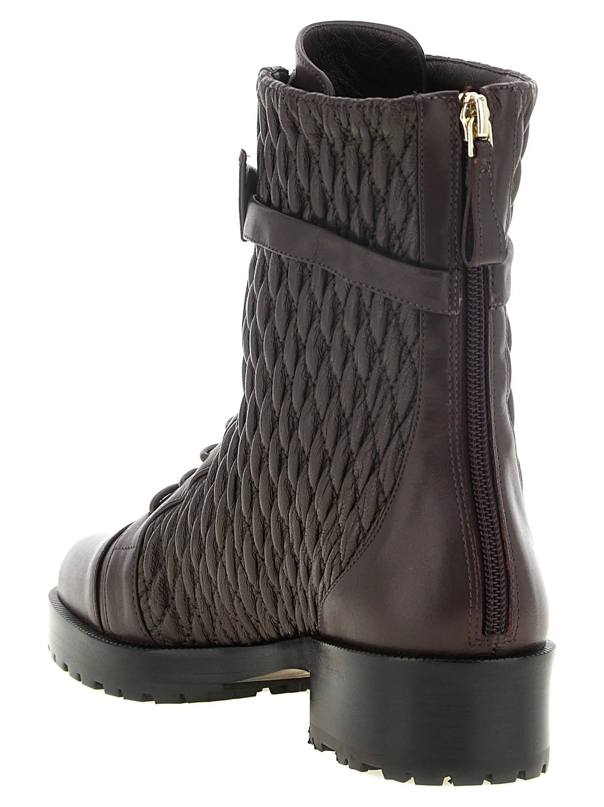 Alexandre Birman Purple Calfskin Lace-Up Boots