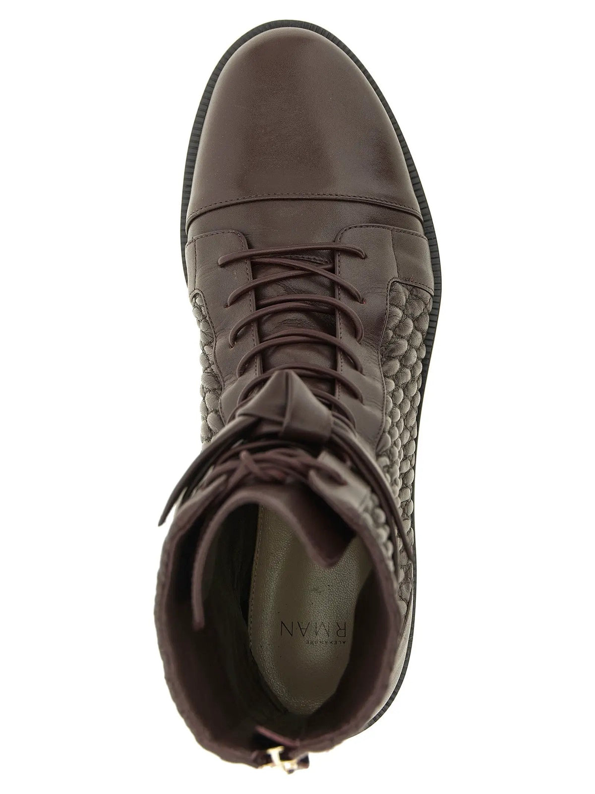 Alexandre Birman Purple Calfskin Lace-Up Boots