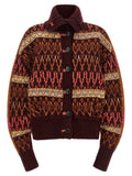 Dries Van Noten Bordeaux Wool Cardigan