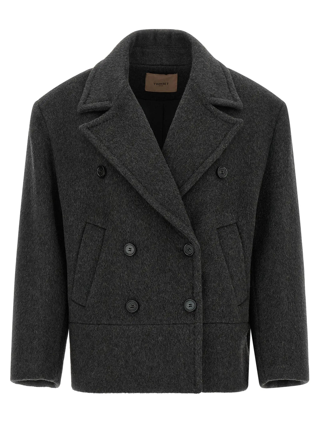Twinset Gray Wool Coat