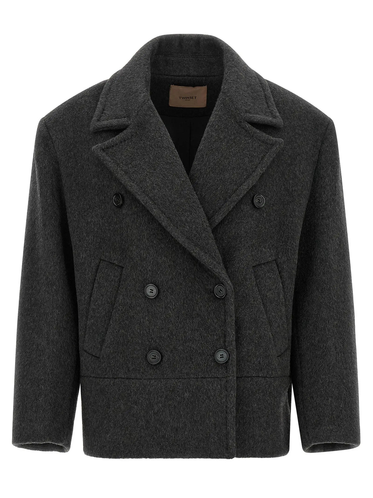 Twinset Gray Wool Coat