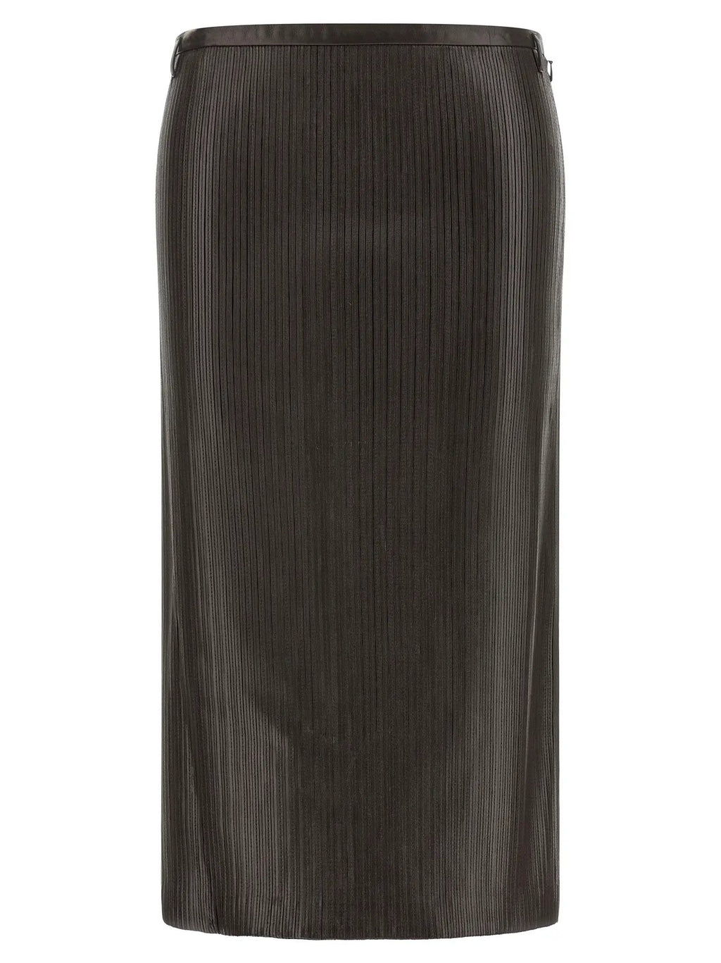 Tom Ford Brown Lamb Leather Midi Skirt