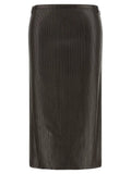 Tom Ford Brown Lamb Leather Midi Skirt