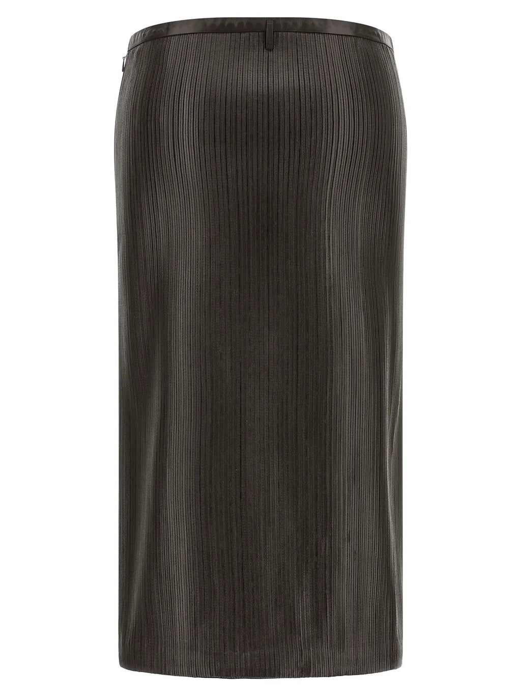 Tom Ford Brown Lamb Leather Midi Skirt