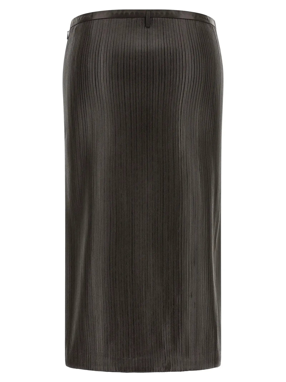 Tom Ford Brown Lamb Leather Midi Skirt