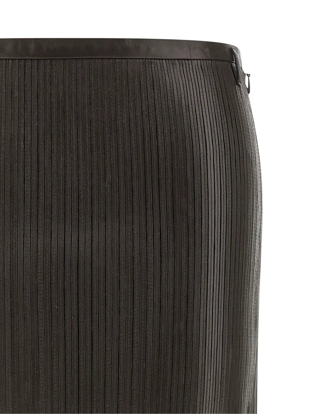 Tom Ford Brown Lamb Leather Midi Skirt