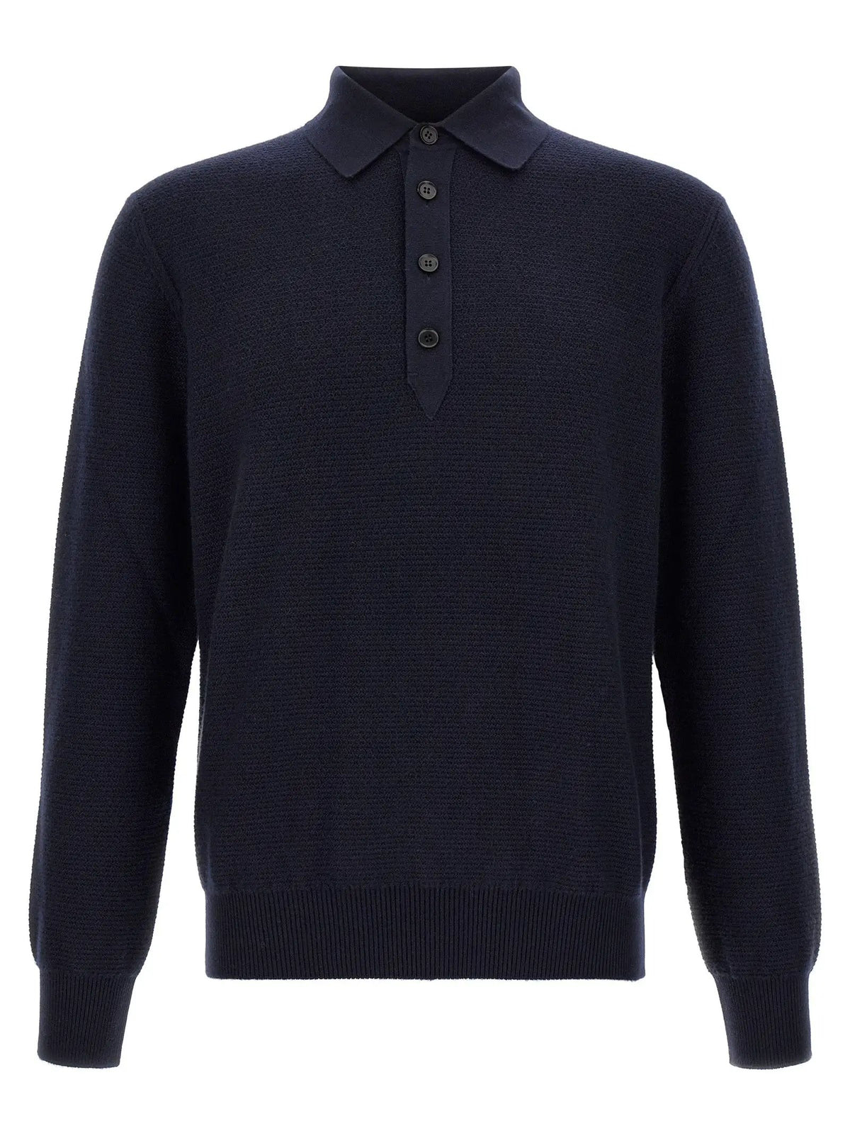 ZEGNA Blue Cashmere Polo Shirt