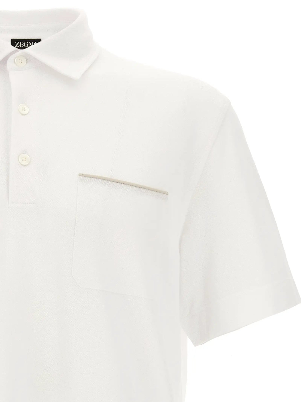ZEGNA White Cotton Polo Shirt