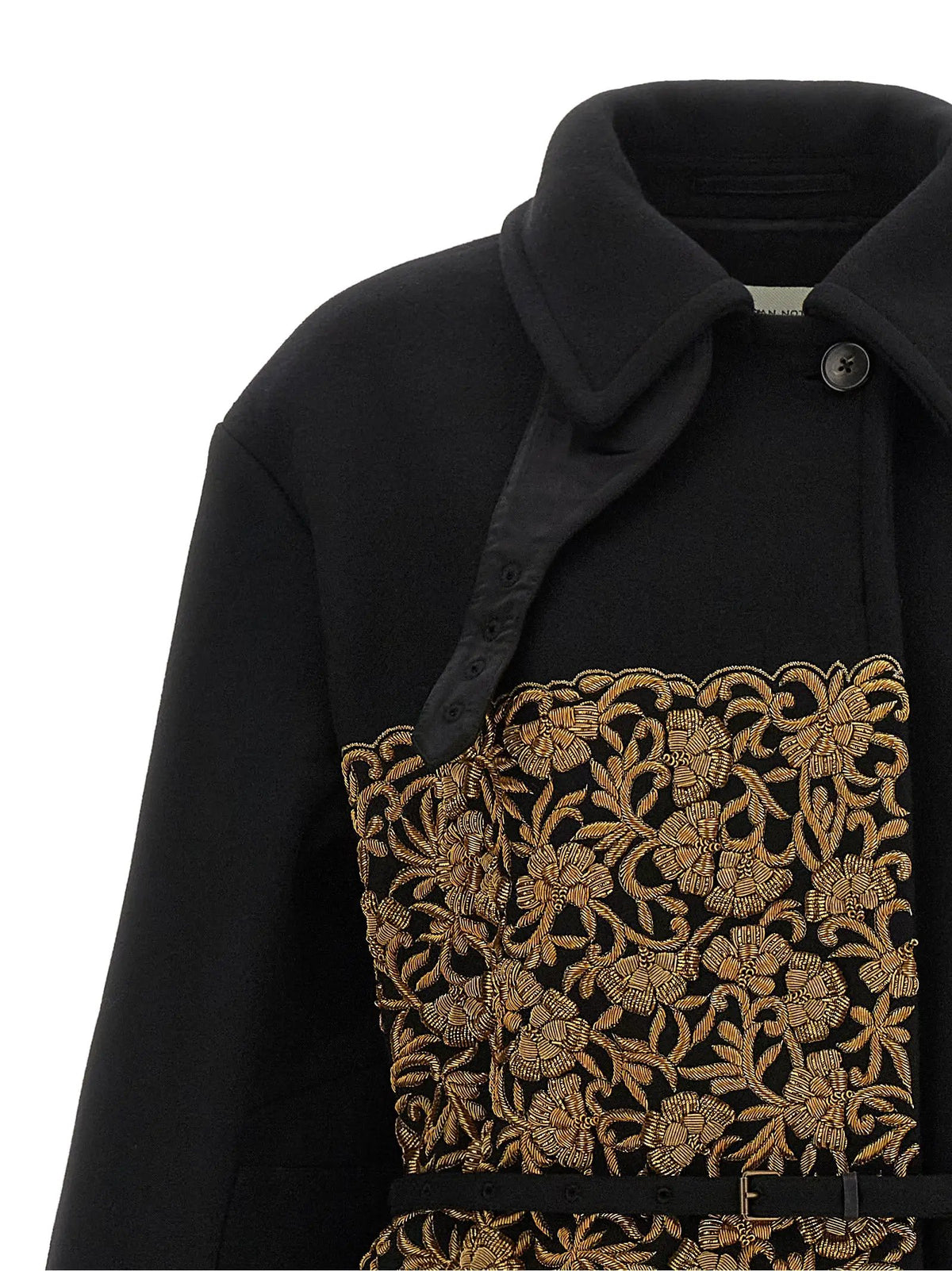 Dries Van Noten Black Wool Coat