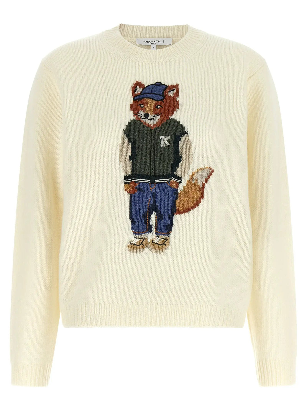 Maison Kitsuné Maison Kitsuné White Wool Cardigan
