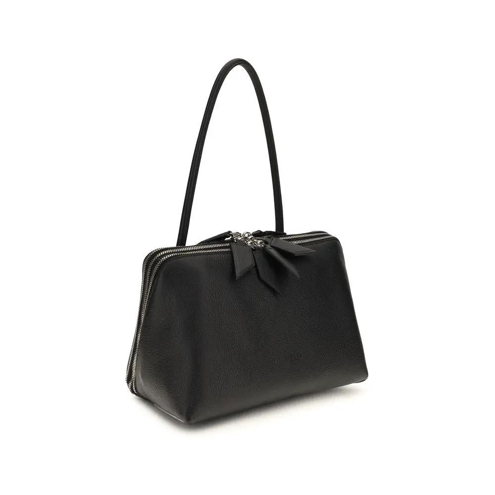 The Attico The Attico Black Calf Leather Bos Taurus Shoulder Bag