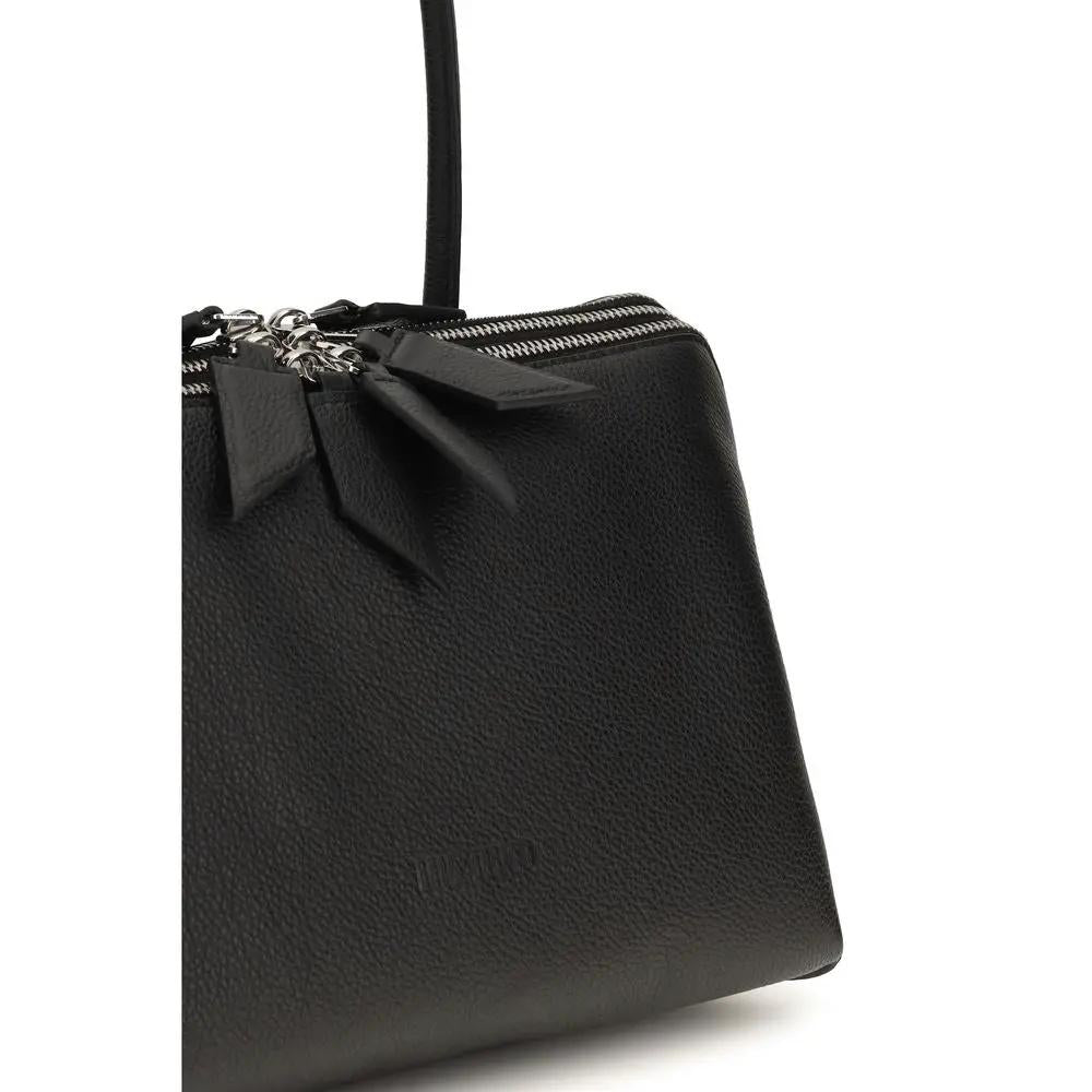 The Attico The Attico Black Calf Leather Bos Taurus Shoulder Bag