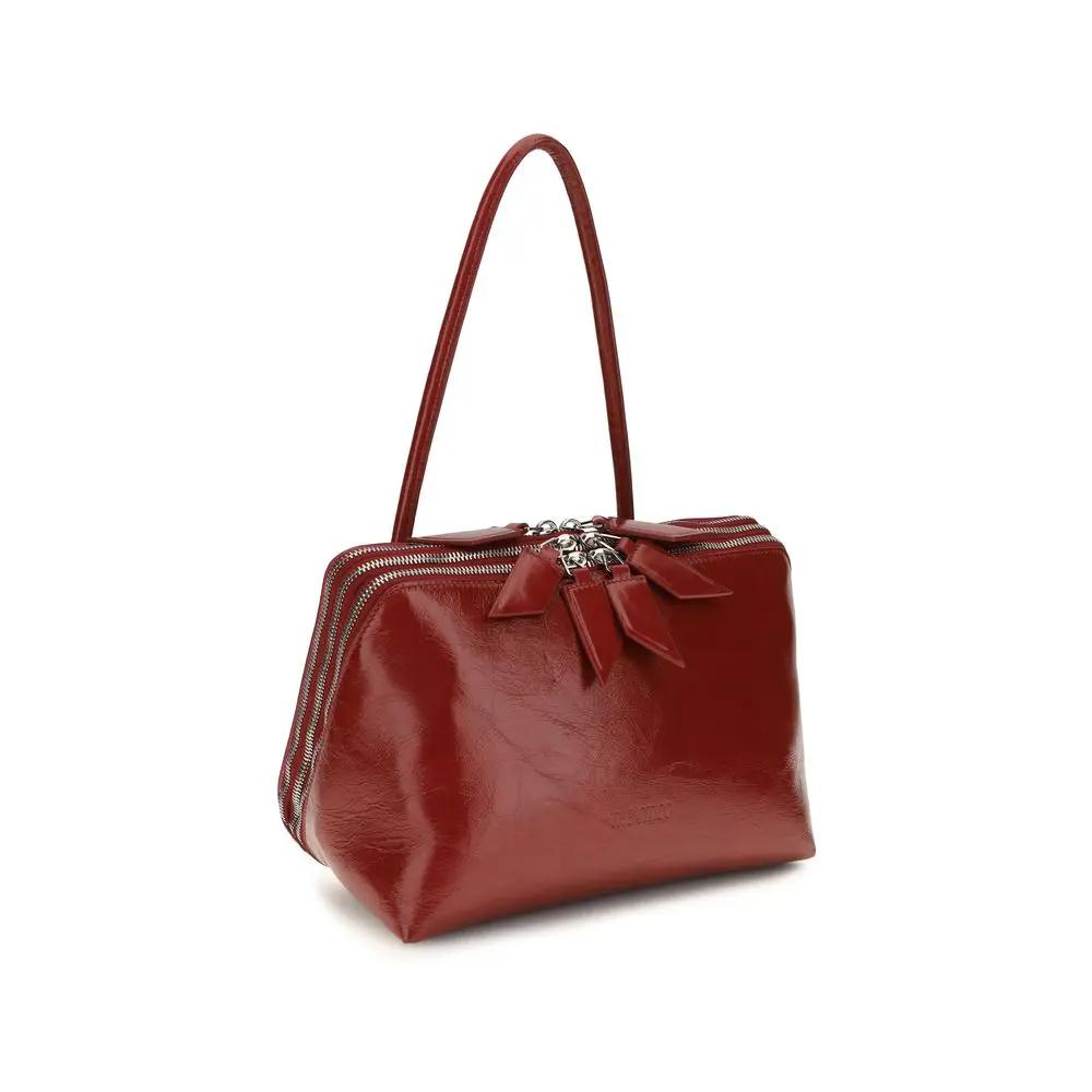 The Attico The Attico Red Calf Leather Bos Taurus Shoulder Bag