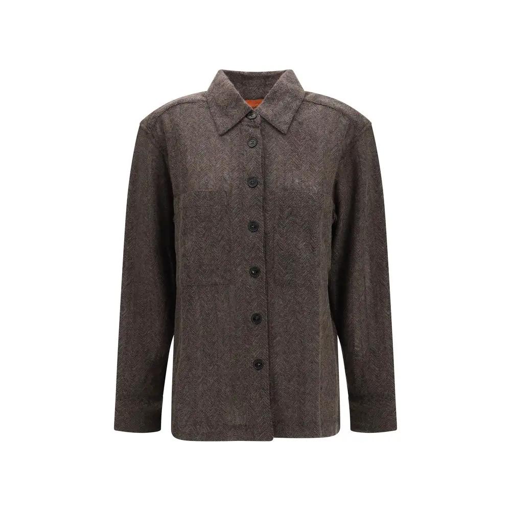 Missoni Missoni Brown Cashmere Dress Shirt
