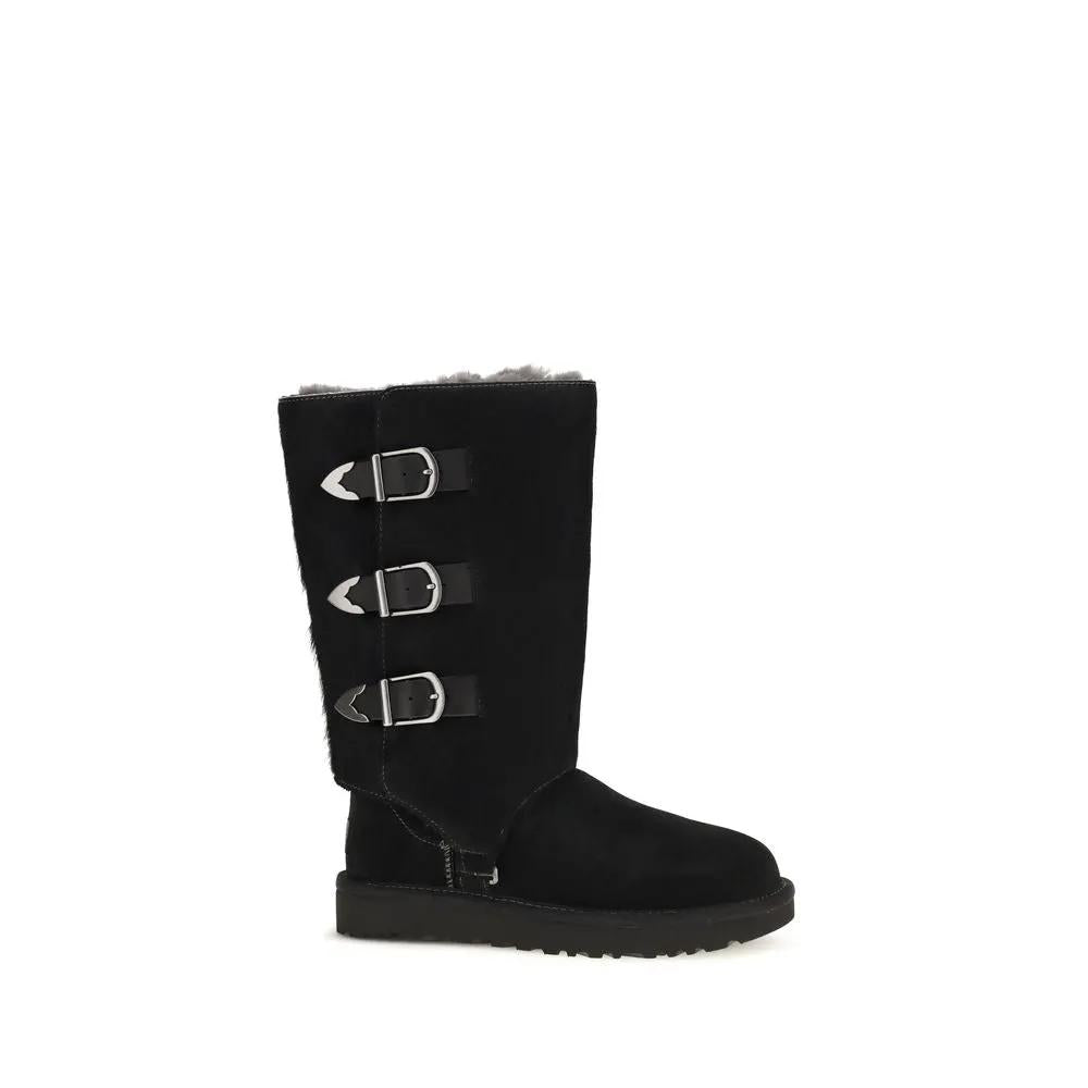 UGG UGG Black Suede Leather Lace-Up Boots