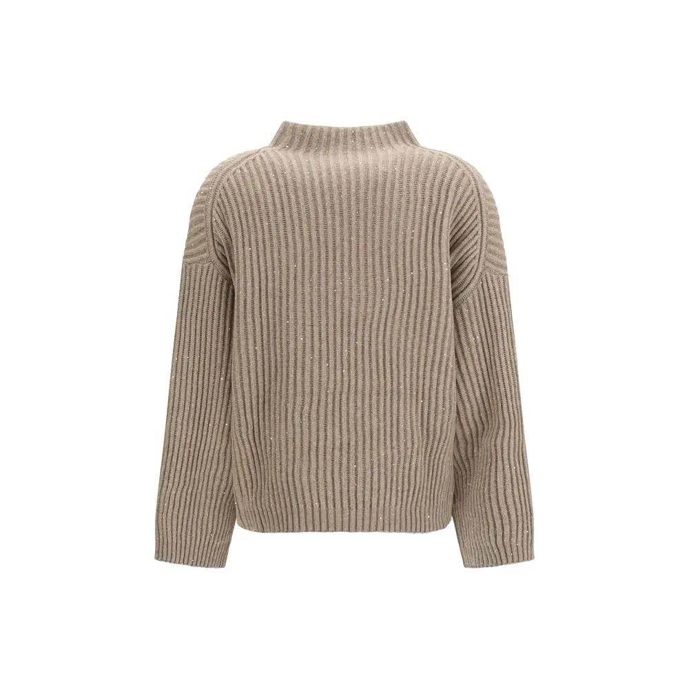 Brunello Cucinelli Brunello Cucinelli Beige Wool Oves Aries Turtleneck