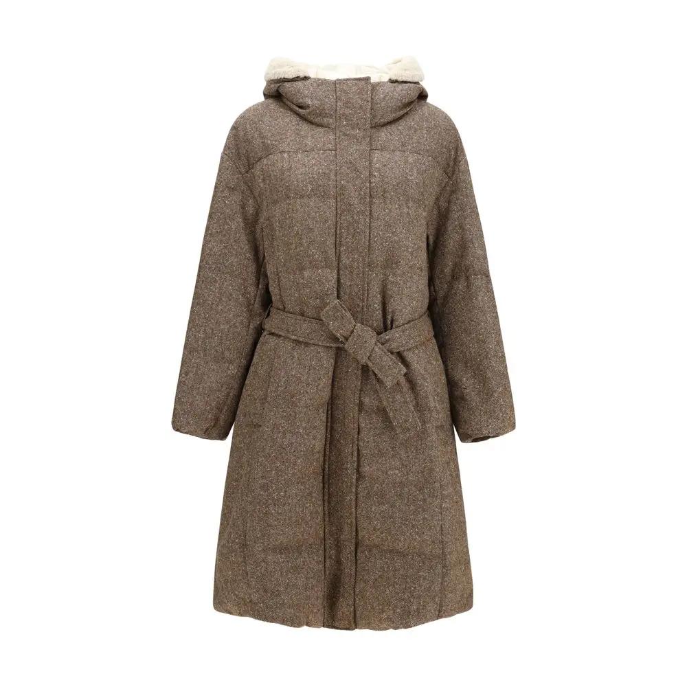 Brunello Cucinelli Brunello Cucinelli Brown Wool Oves Aries Coat