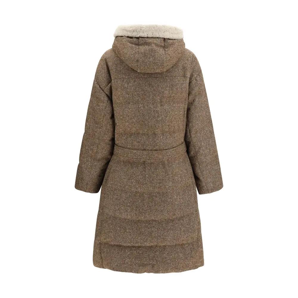 Brunello Cucinelli Brunello Cucinelli Brown Wool Oves Aries Coat