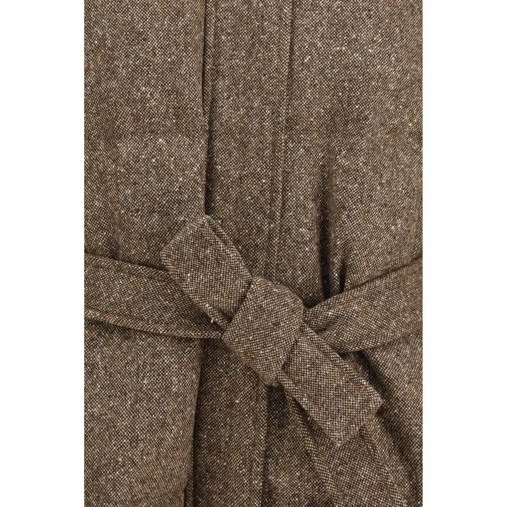 Brunello Cucinelli Brunello Cucinelli Brown Wool Oves Aries Coat