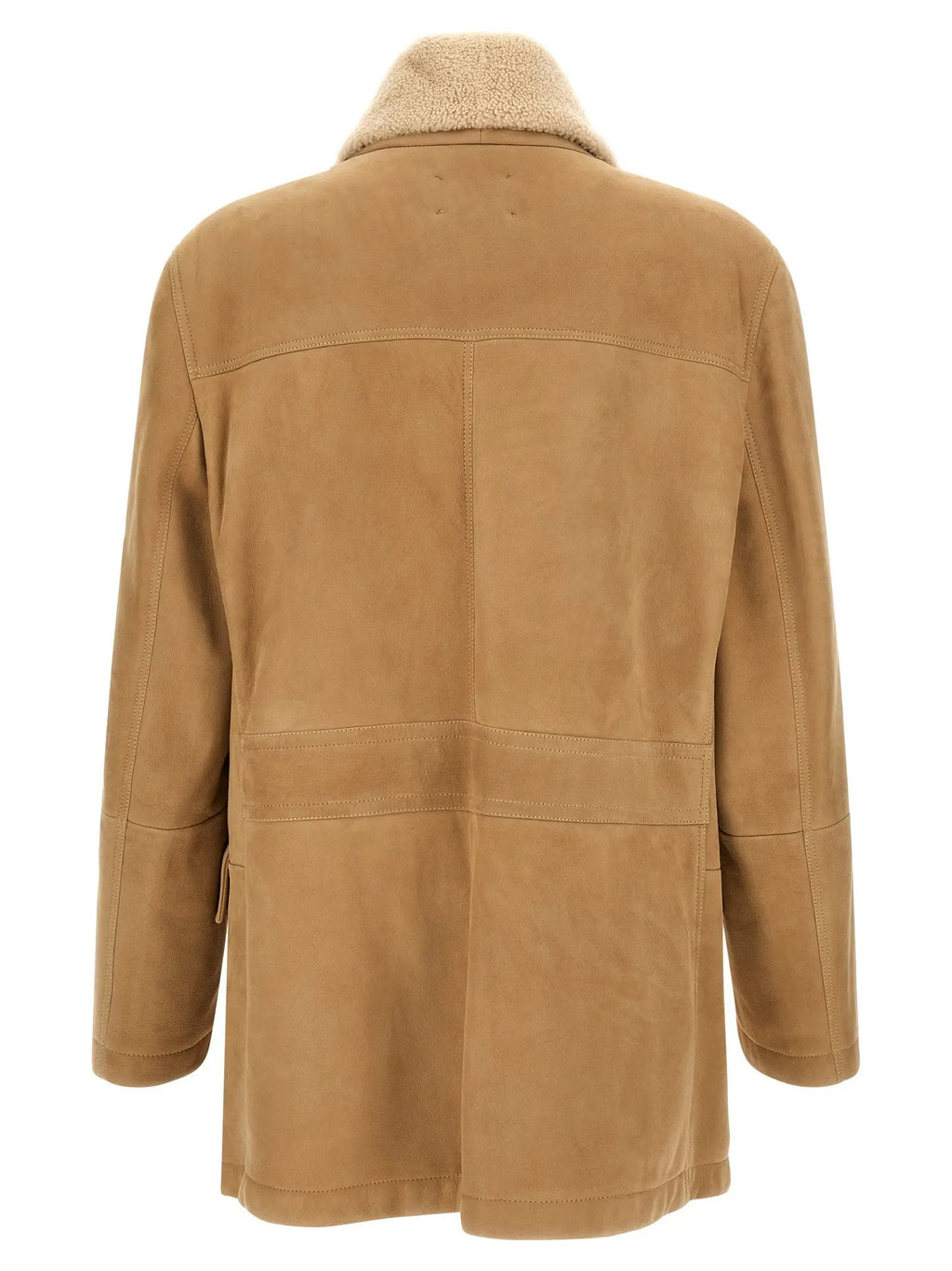Brunello Cucinelli Brunello Cucinelli Beige Lamb Leather Leather Jacket