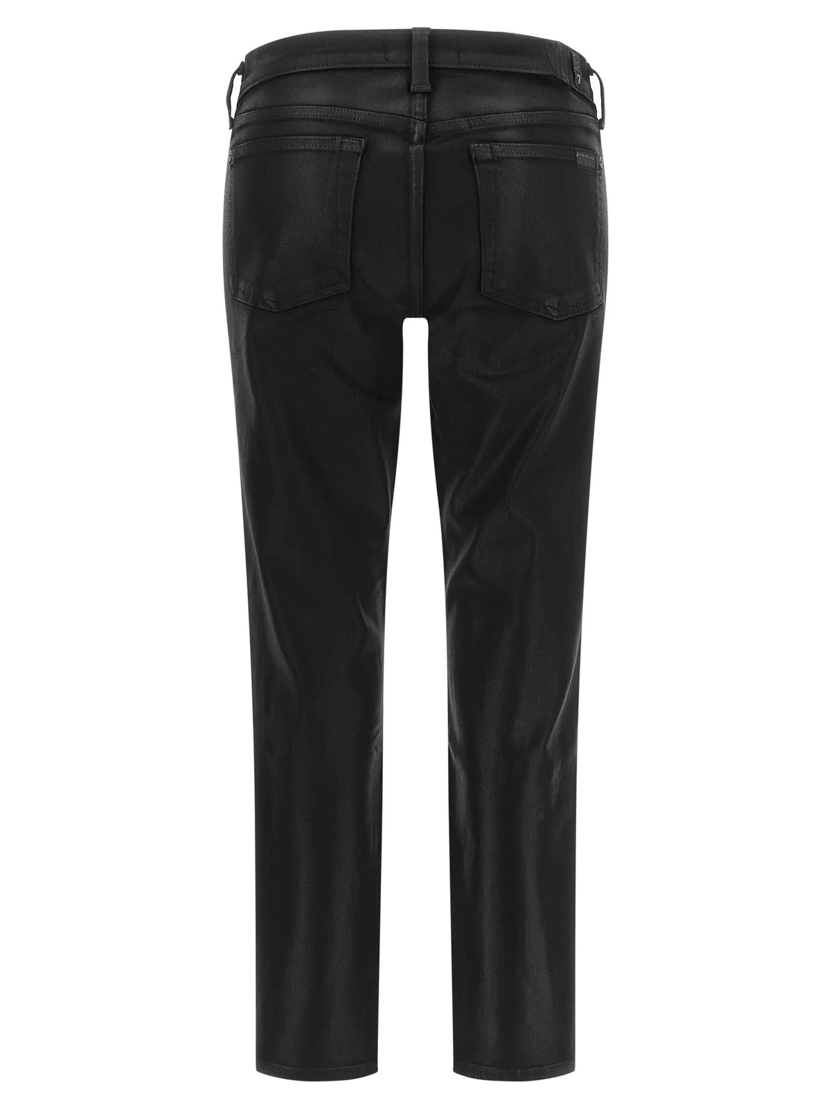 7 For All Mankind 7 For All Mankind Black Cotton Cropped Jeans