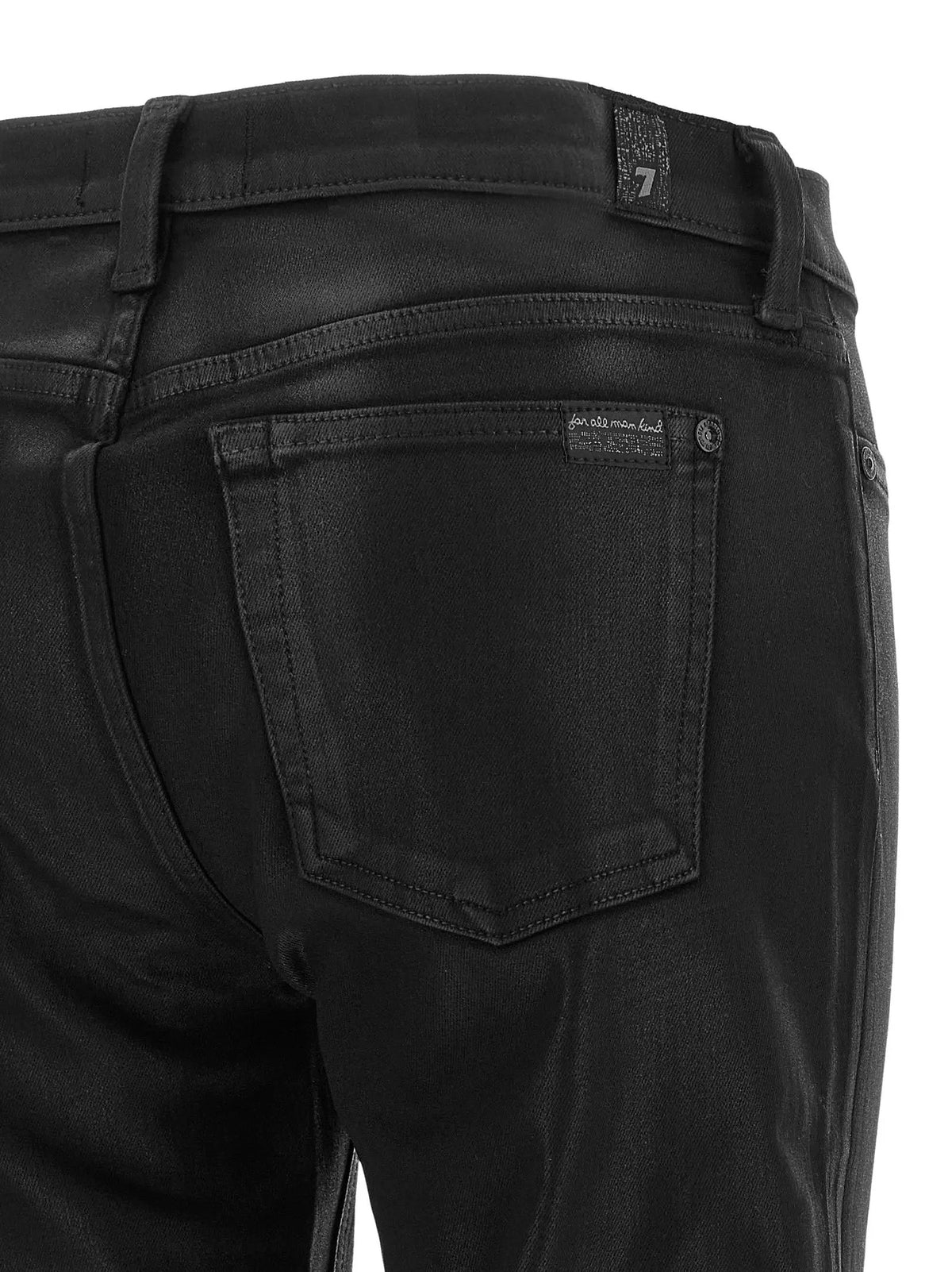 7 For All Mankind 7 For All Mankind Black Cotton Cropped Jeans