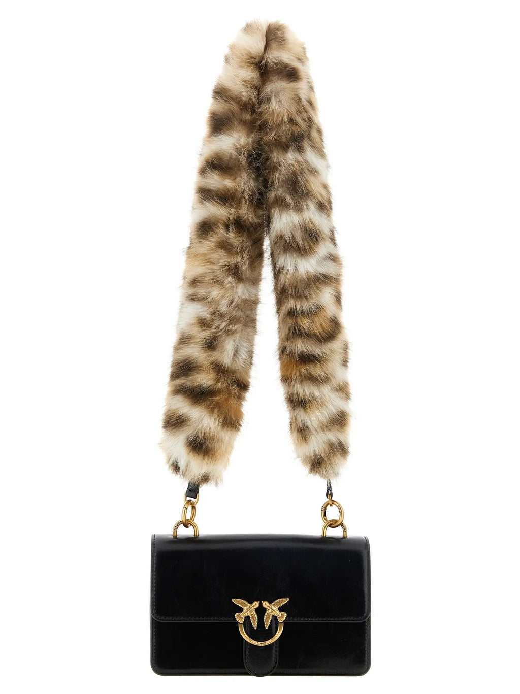 PINKO PINKO Black Calfskin Shoulder Bag