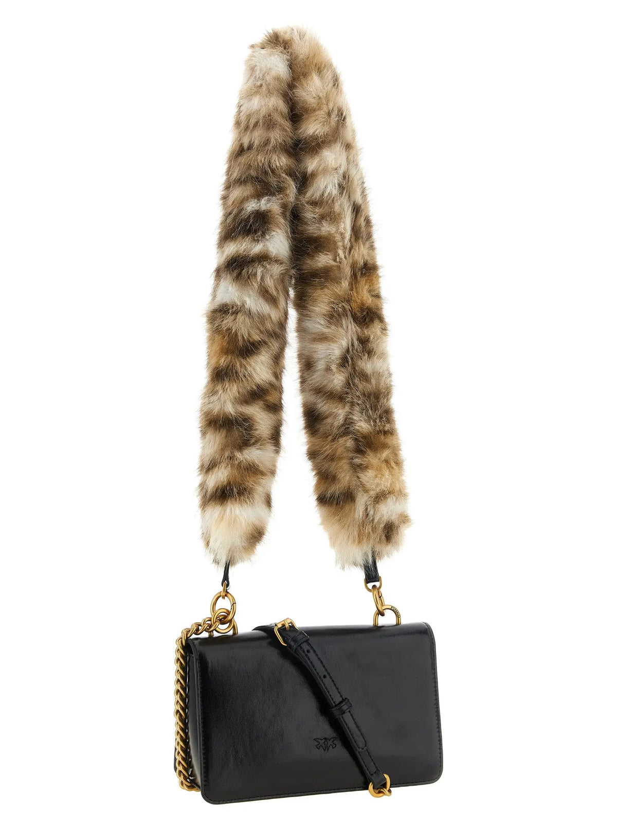 PINKO PINKO Black Calfskin Shoulder Bag