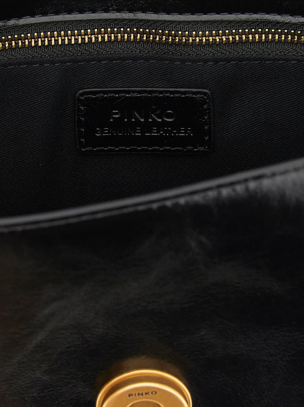 PINKO PINKO Black Calfskin Shoulder Bag